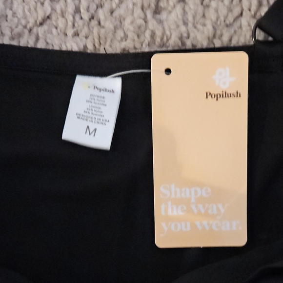 Black Popilush Faux Leather Bodysuit - Picture 2 of 5